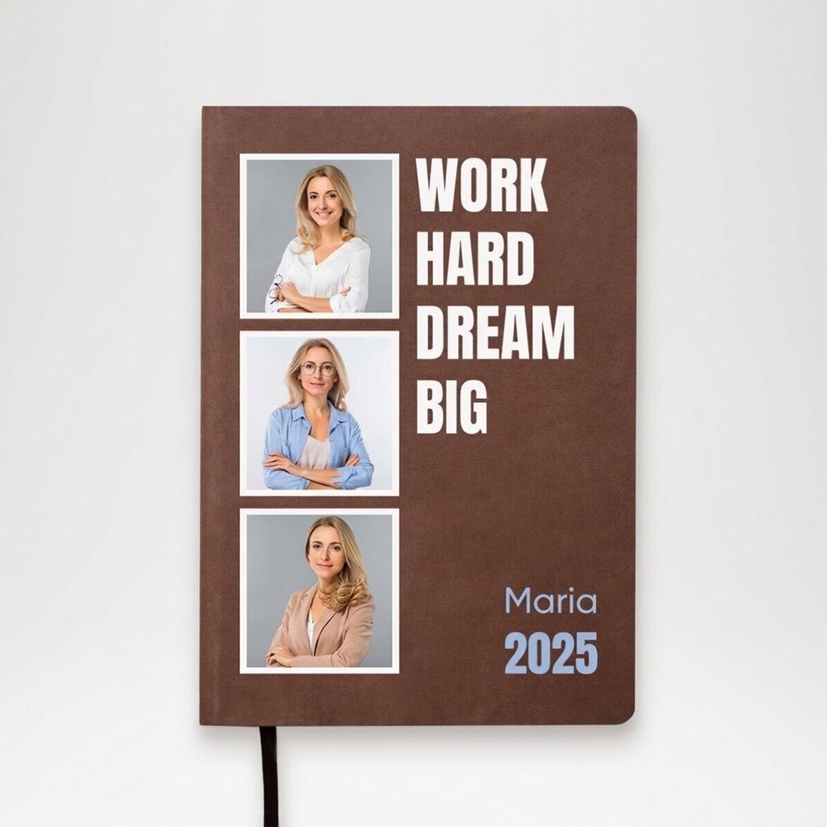 Personalisierter Kalender mit 3 Fotos und Text – Work