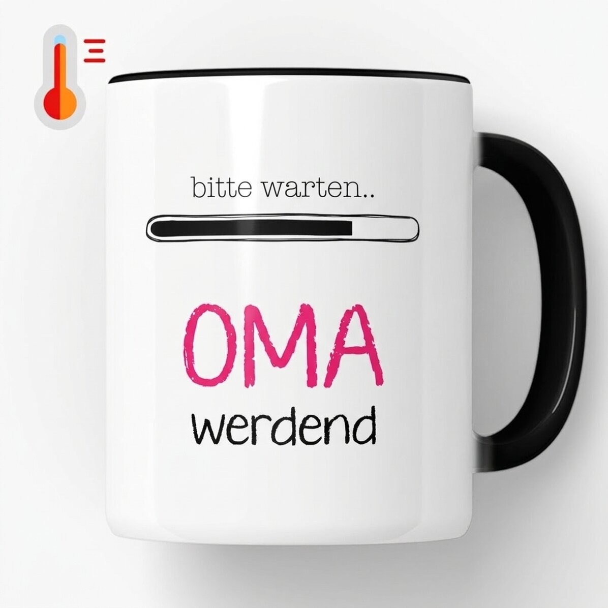 Personalisierte Zaubertasse mit Text – „Oma in spe“