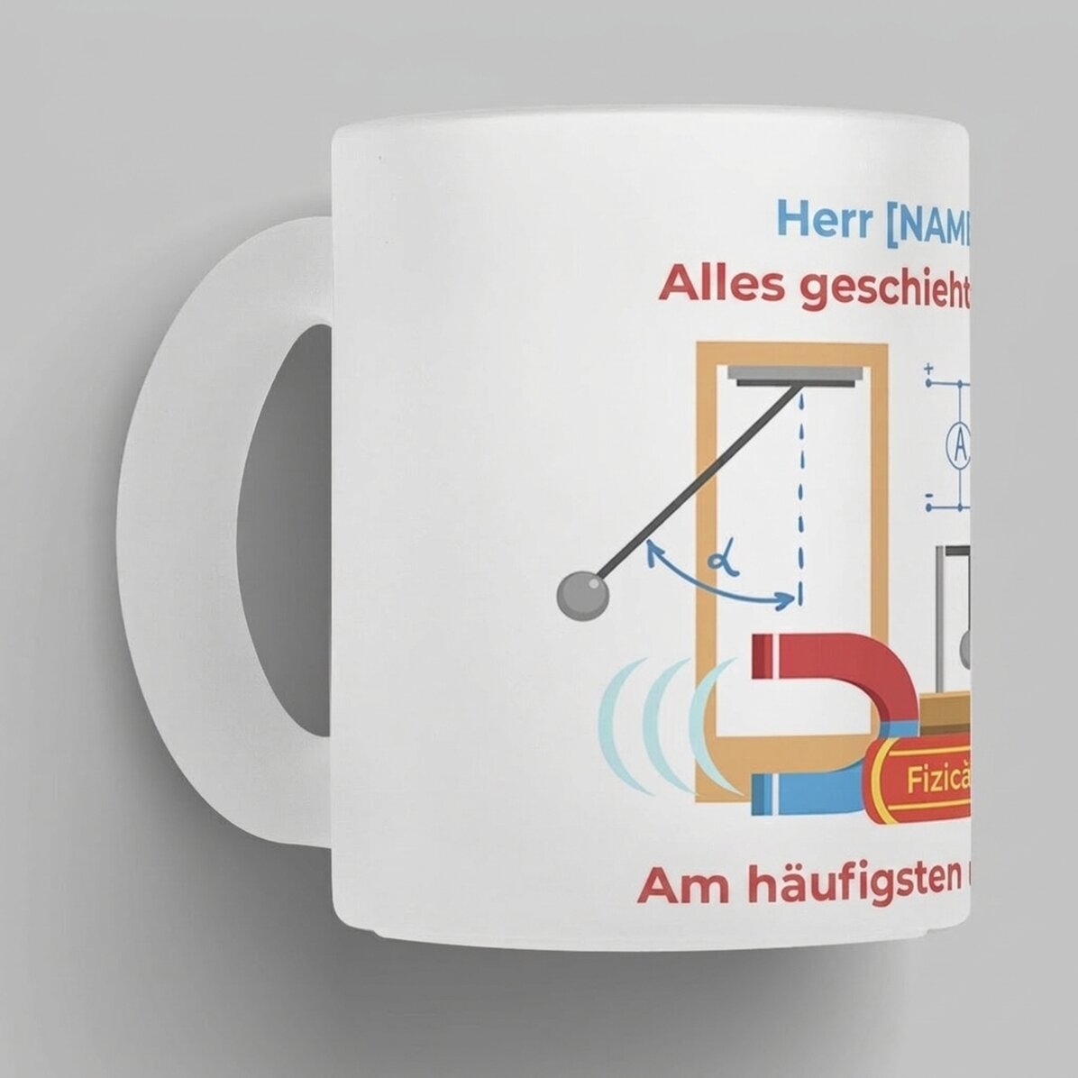 Personalisierter Glasbecher mit Aufdruck – Physiklehrer