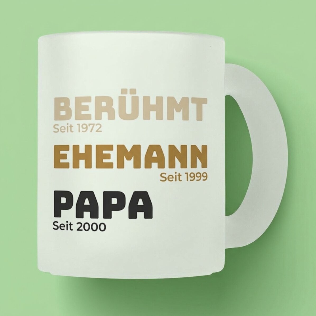 Personalisierter Glasbecher mit Text – Die Geschichte meines Vaters