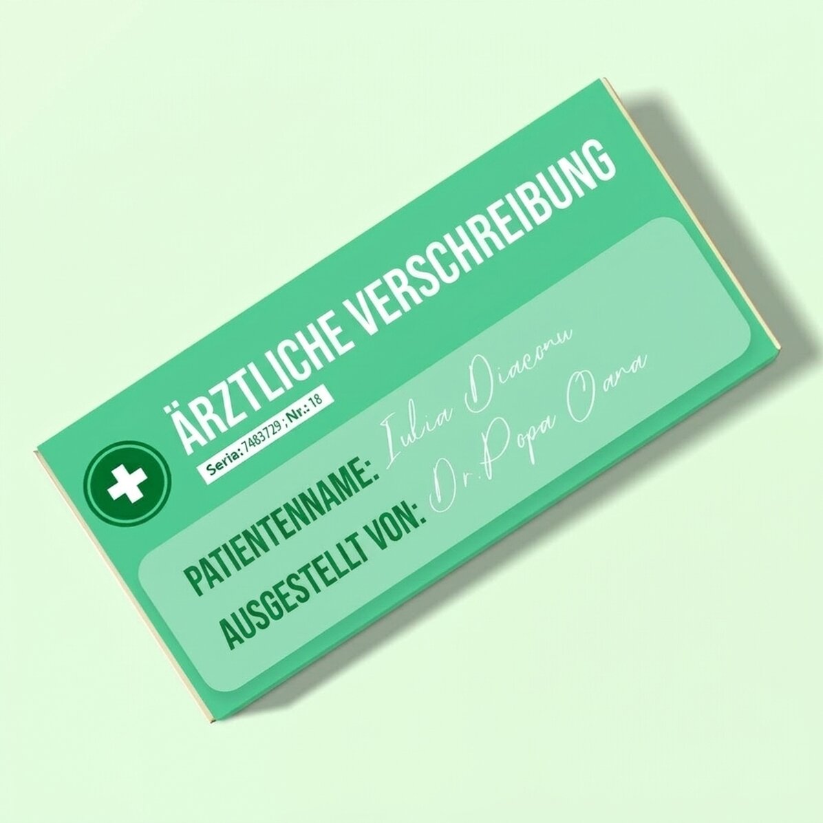 Personalisierte Schokolade mit Text – Ärztliches Rezept