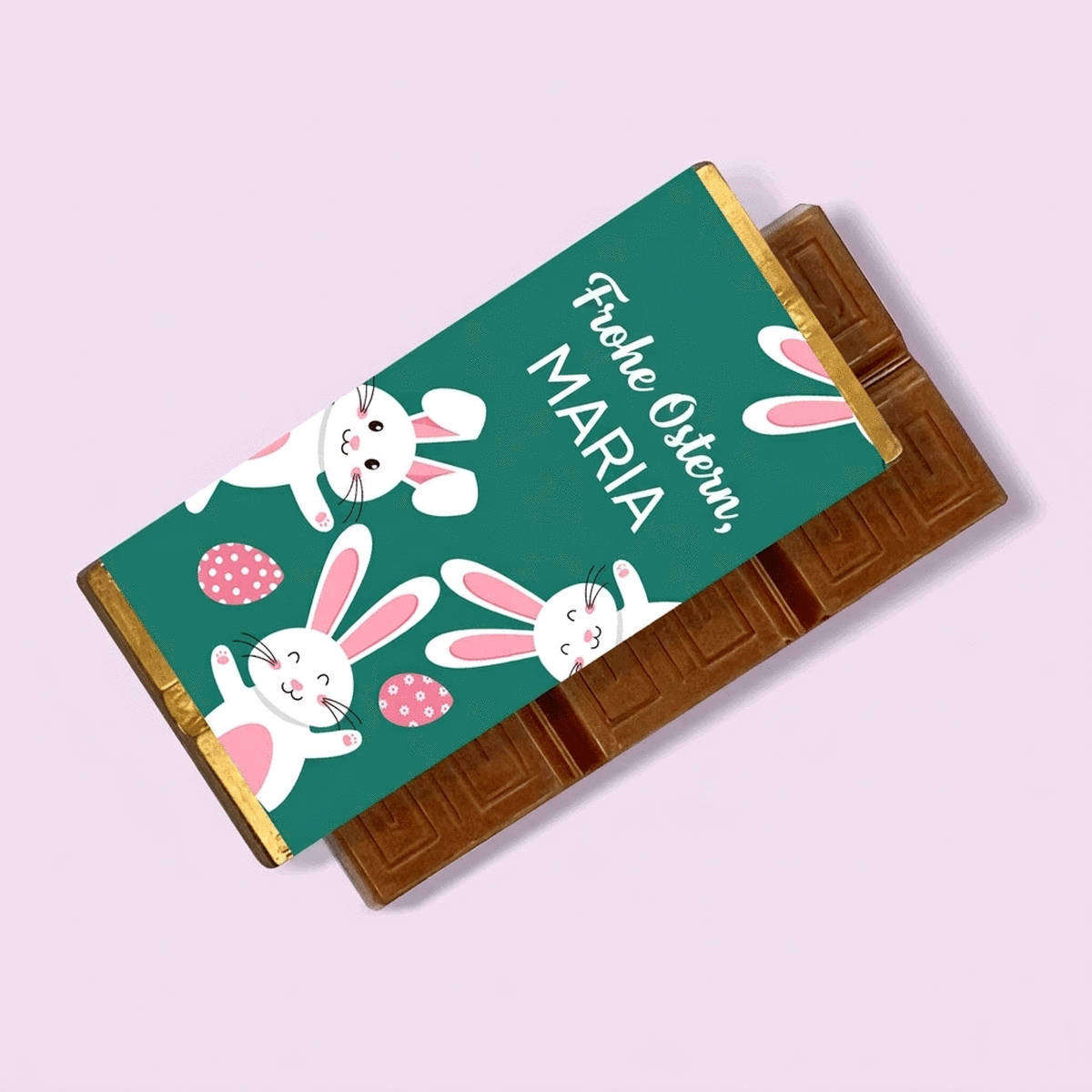 Personalisierte Mini-Schokoladentafel mit Botschaft – Osterhasen