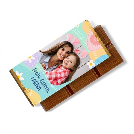 Personalisierte Mini-Schokoladentafel mit Botschaft und Foto – Ein süßes Geschenk zu Ostern