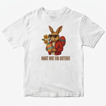 Personalisiertes Baumwoll-T-Shirt zu Ostern – Cooler Hase
