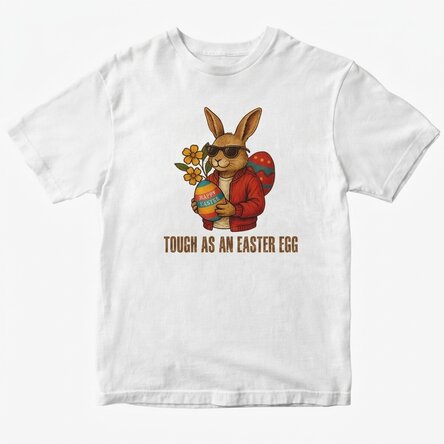 Personalisiertes Baumwoll-T-Shirt zu Ostern – Cooler Hase