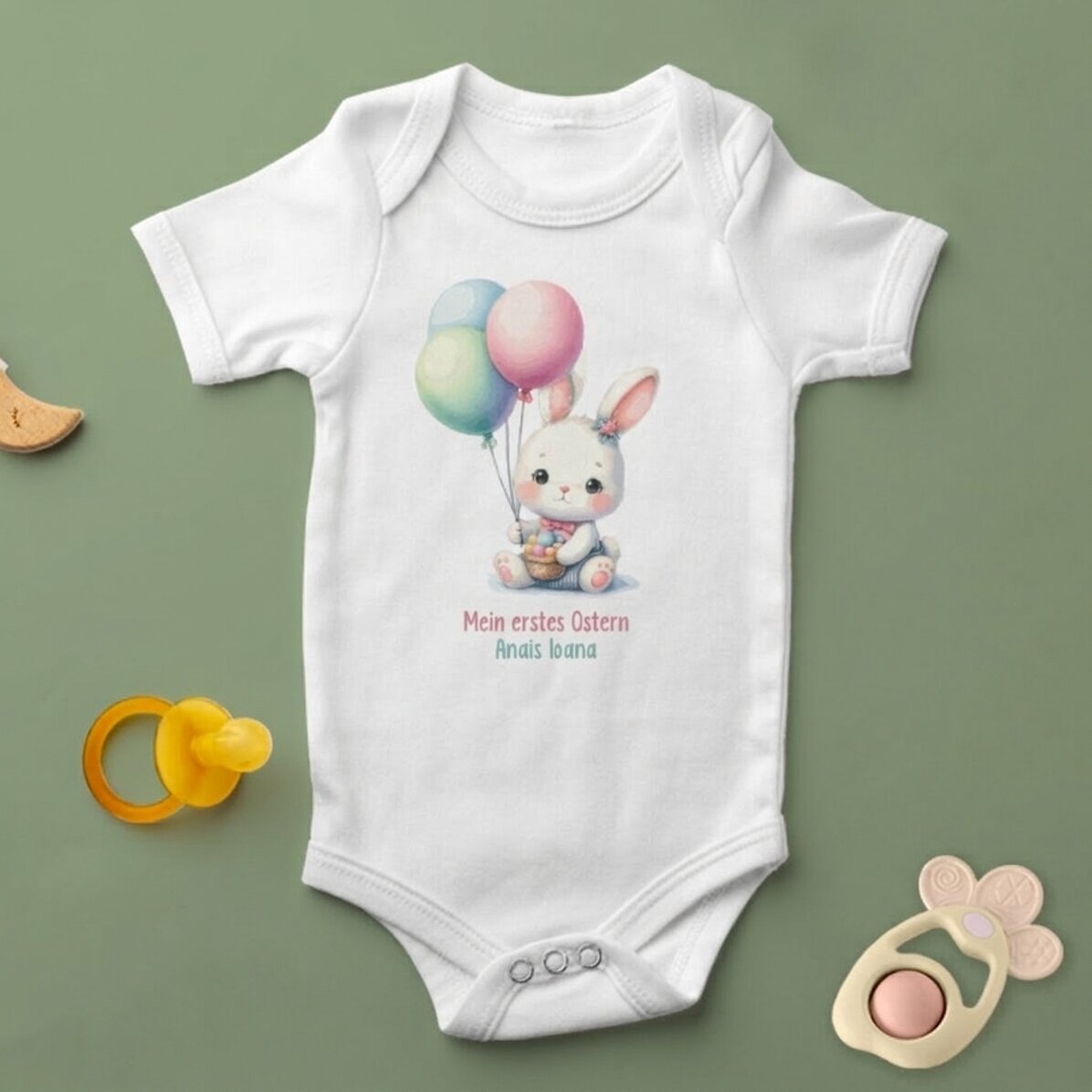 Personalisierter Baby-Body mit Aufdruck – Mein erstes Osterfest