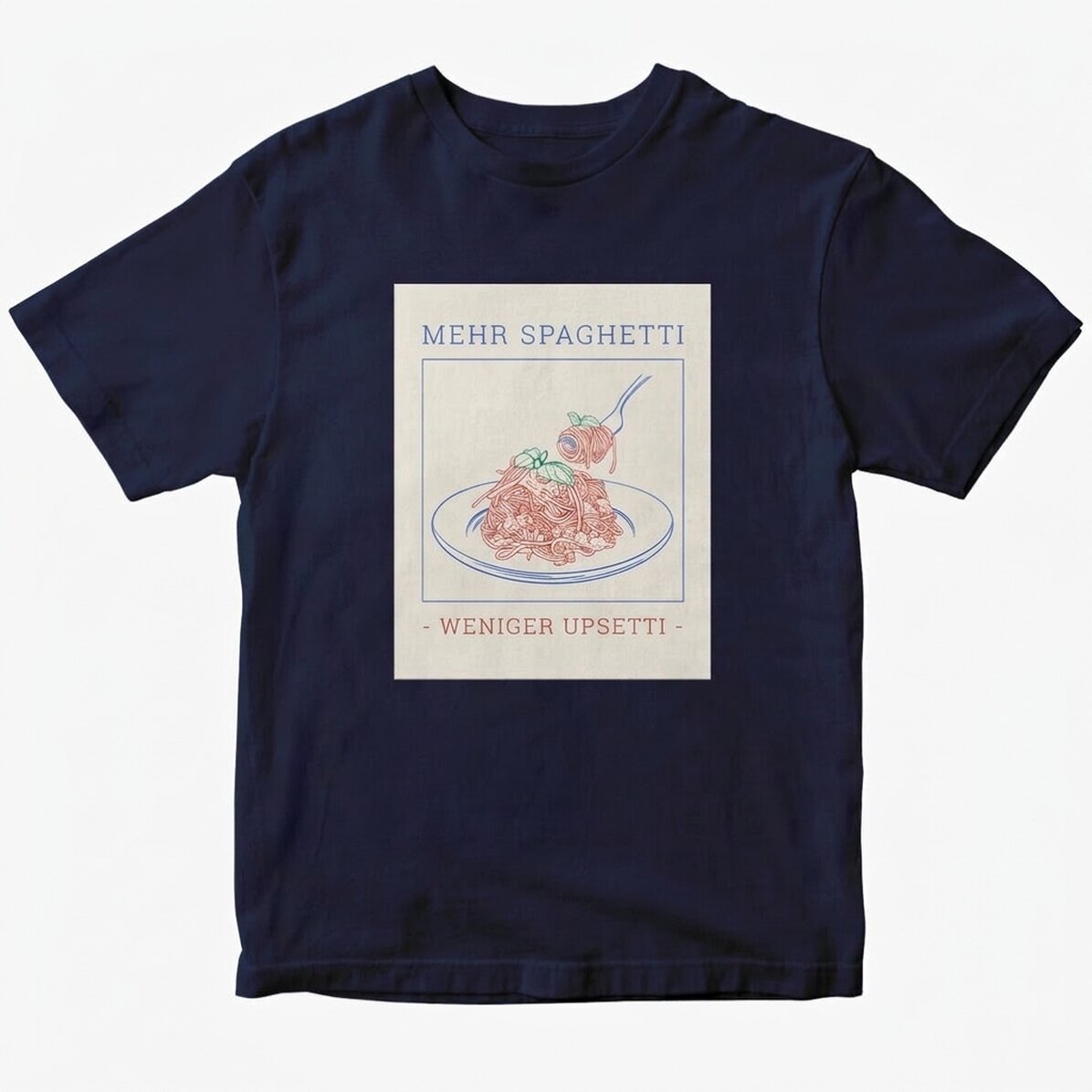 Personalisiertes Baumwoll-T-Shirt mit Aufdruck – Spaghetti