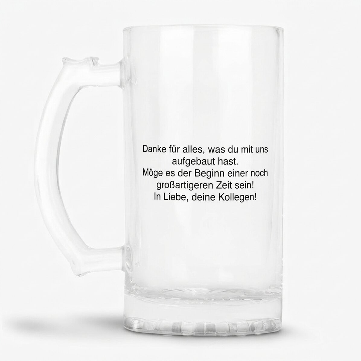 Personalisierter Bierkrug mit Botschaft