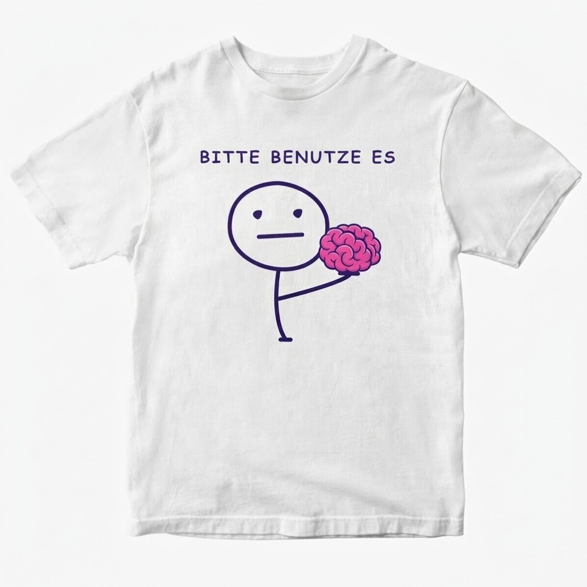 Personalisiertes Baumwoll-T-Shirt mit Aufdruck – Brain