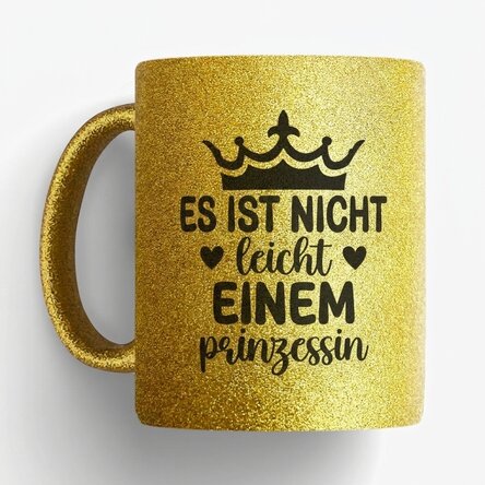 Personalisierter Glitzerbecher mit Schriftzug – Princess