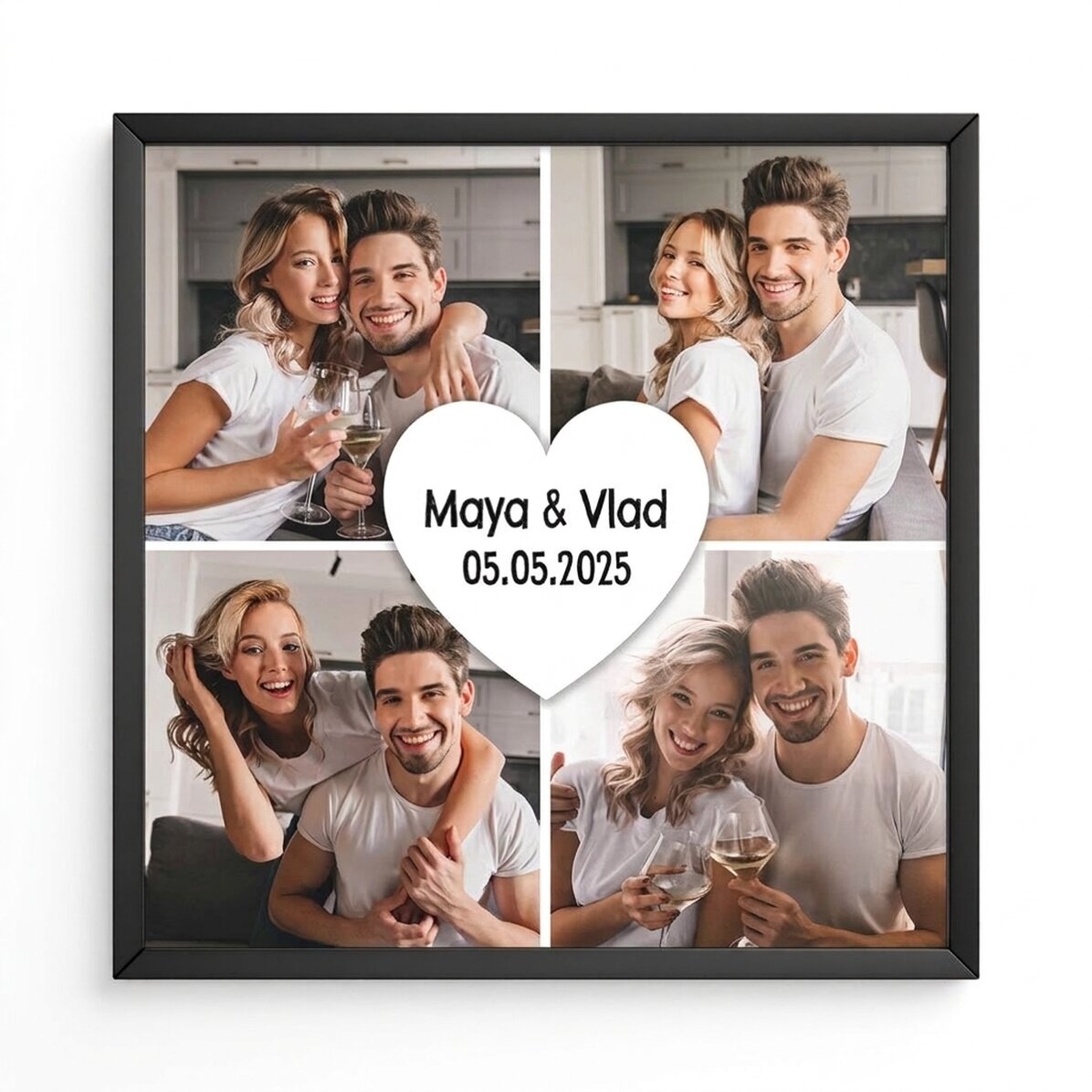 Individuell gestaltetes Bild mit 4 Fotos und Text – Love