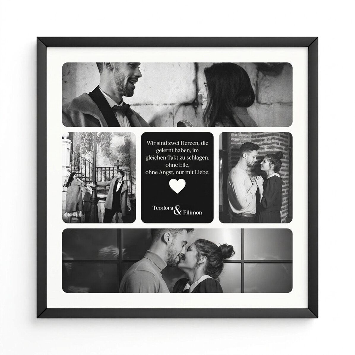 Individuell gestaltetes Bild mit 4 Fotos und Text – Pure love