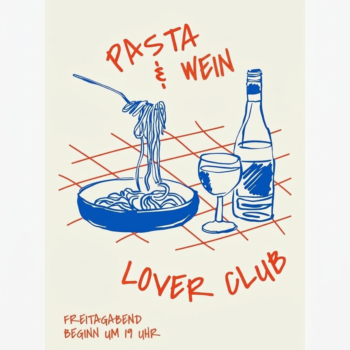 Poster „Pasta & Wine“