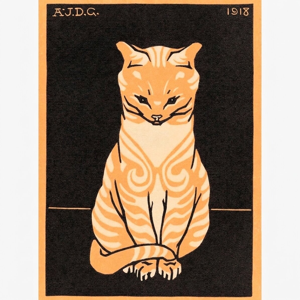 Plakat von Julie de Graag, „Sitting Cat“, 1918