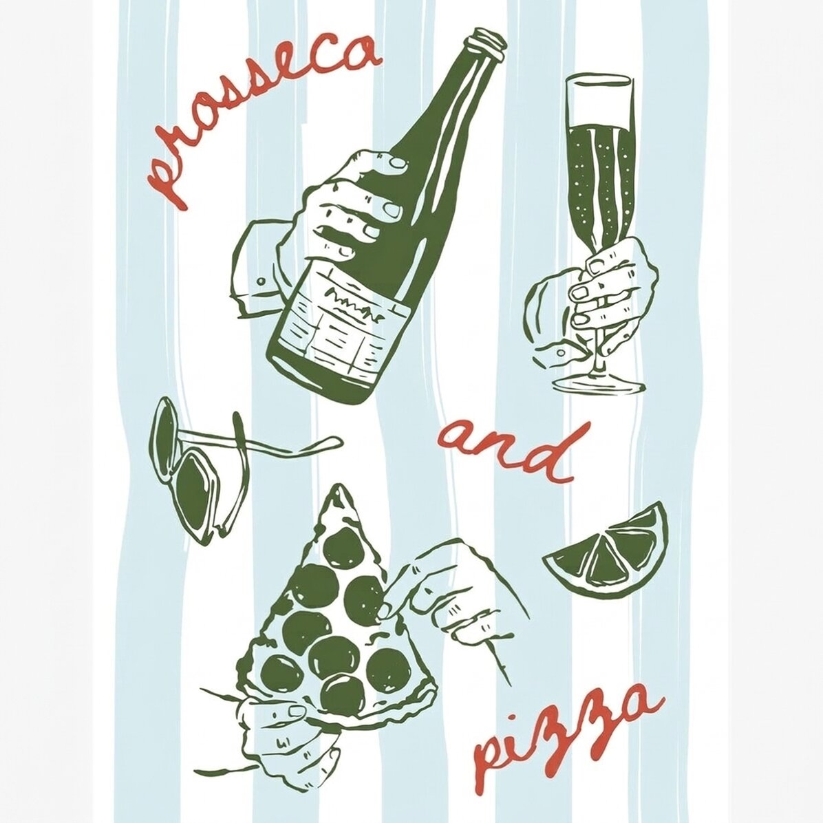 Poster „Prosecco & Pizza“