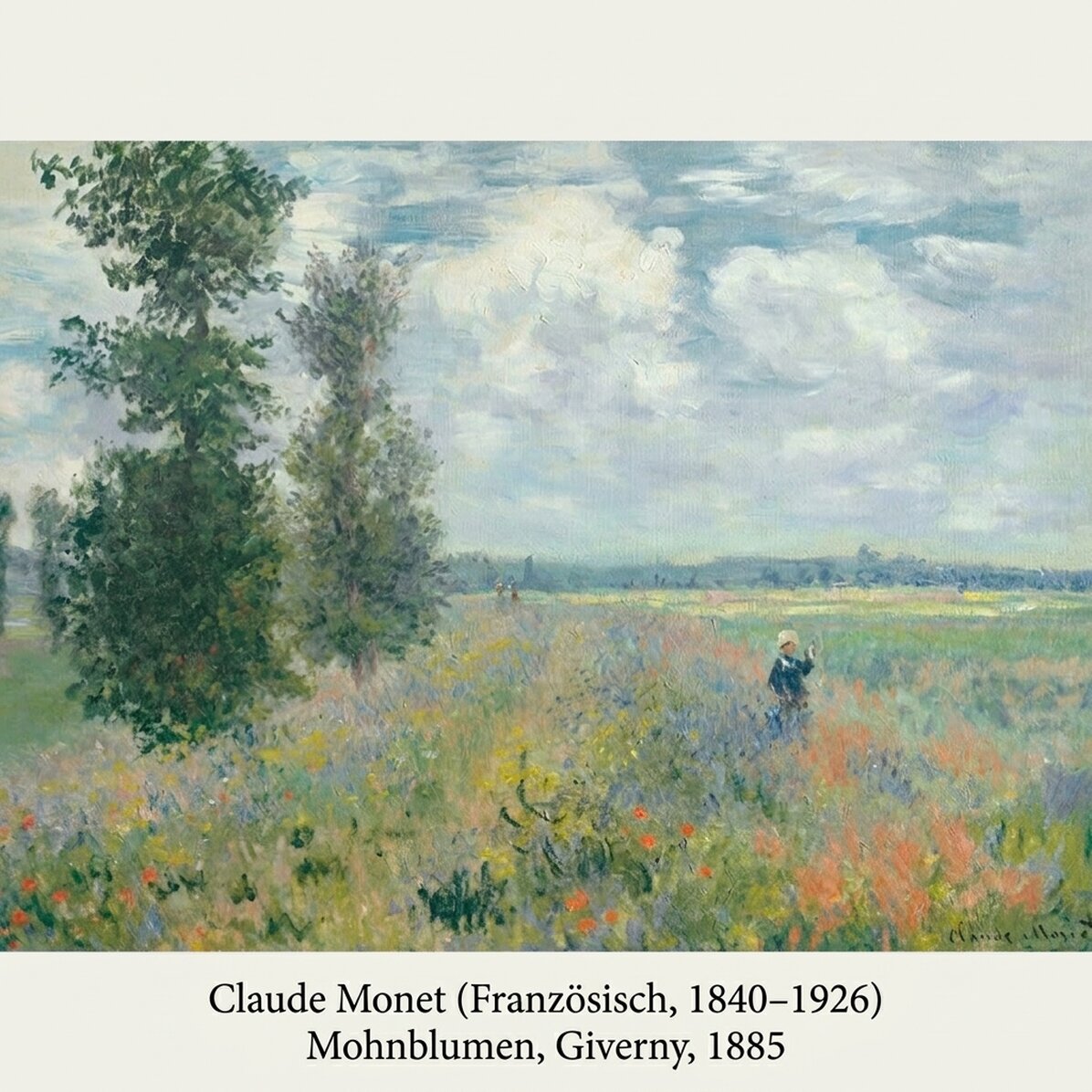 Poster im Querformat – Claude Monet, Mohnfeld bei Argenteuil, 1875