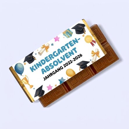 Personalisierte Mini-Schokoladentafel für Kinder mit Botschaft – Kindergartenabsolvent