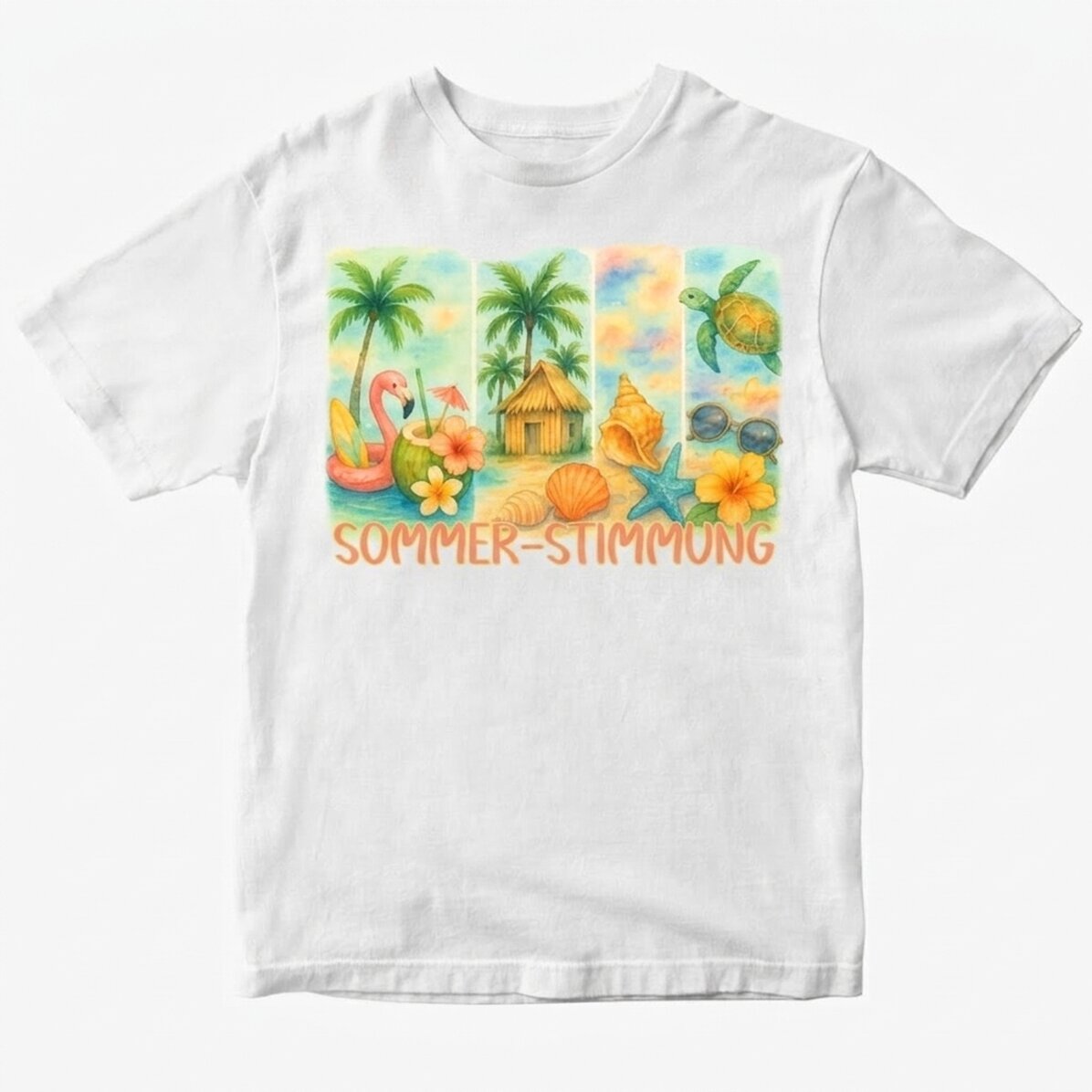 Personalisiertes Baumwoll-T-Shirt mit Aufdruck – Summer Vibes