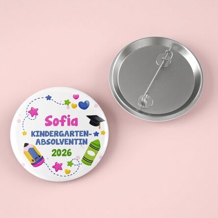 Personalisiertes Abzeichen mit Text zum Schulabschluss für – Kindergartenabsolvent