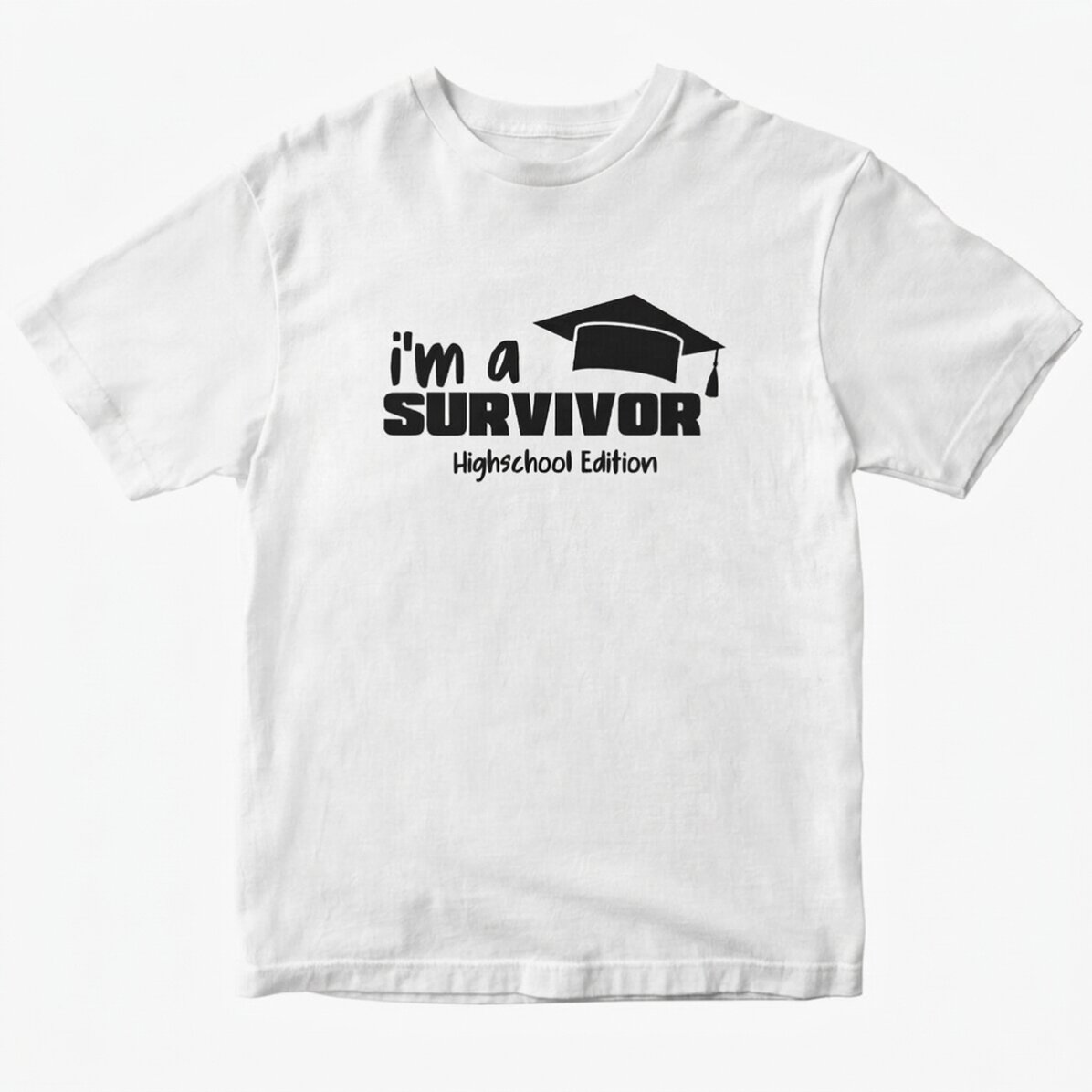 Personalisiertes Baumwoll-T-Shirt mit Aufdruck – Survivor