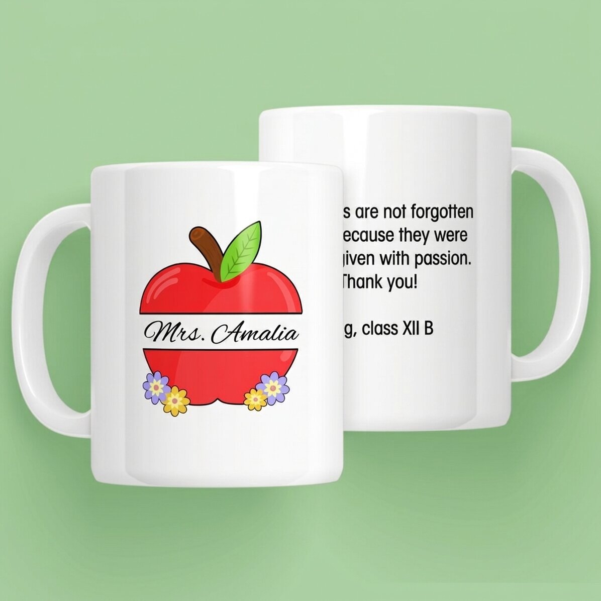 Personalisierte Tasse mit Text – Lehrer