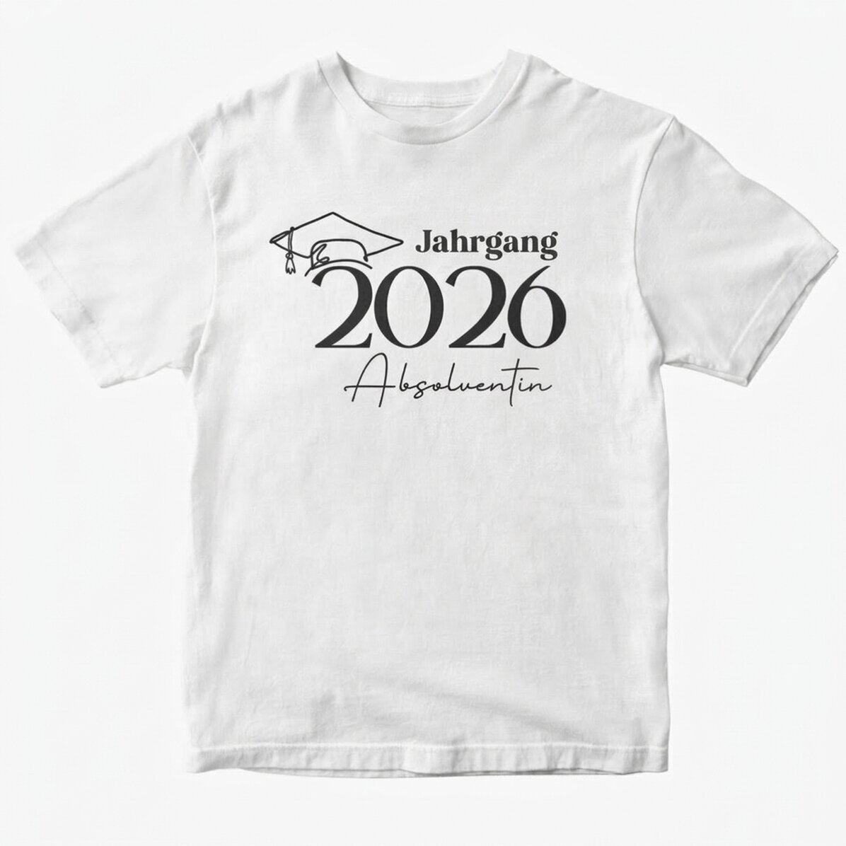 Personalisiertes Baumwoll-T-Shirt mit Aufdruck – Graduation