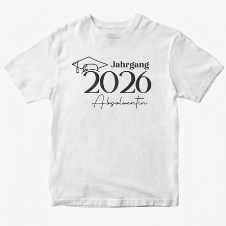 Personalisiertes Baumwoll-T-Shirt mit Aufdruck – Graduation