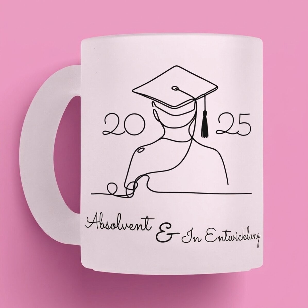 Personalisierte Tasse mit Namen und Text – Line Art Graduation