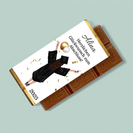 Personalisierte Mini-Schokoladentafel mit einer Botschaft für Absolventen