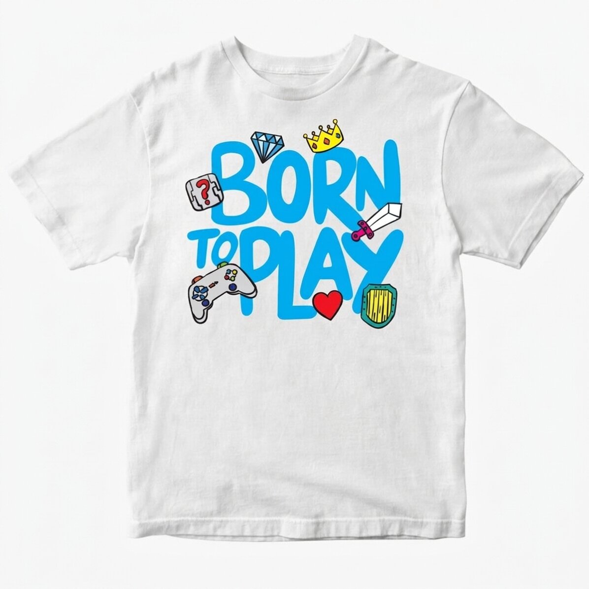 Personalisiertes Baumwoll-T-Shirt für Kinder – Born to play
