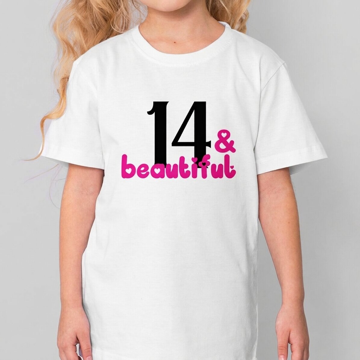 Personalisiertes Baumwoll-T-Shirt für Kinder mit Aufdruck – Beautiful