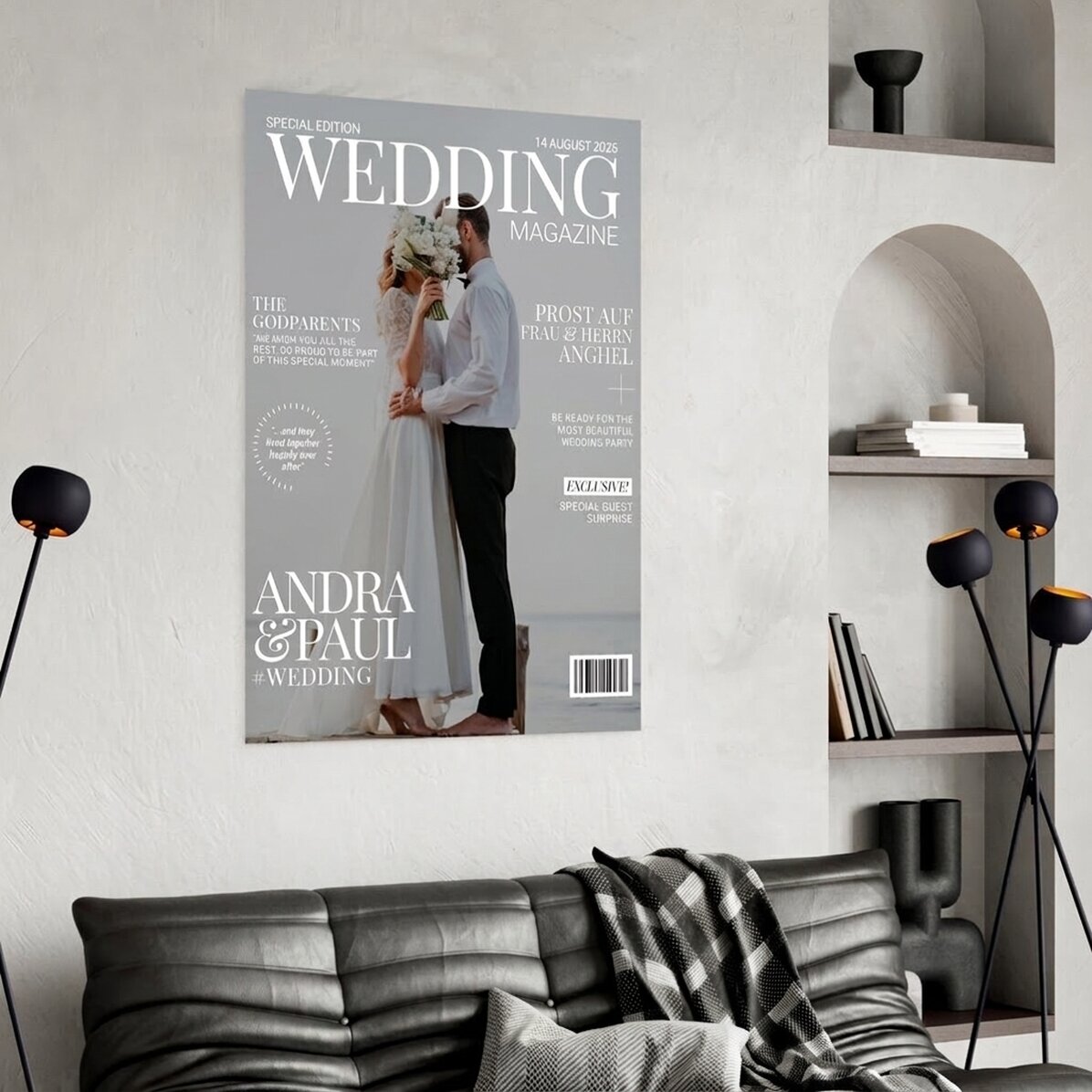 Individuell gestaltetes Poster mit Foto und Text – Zeitschriftencover