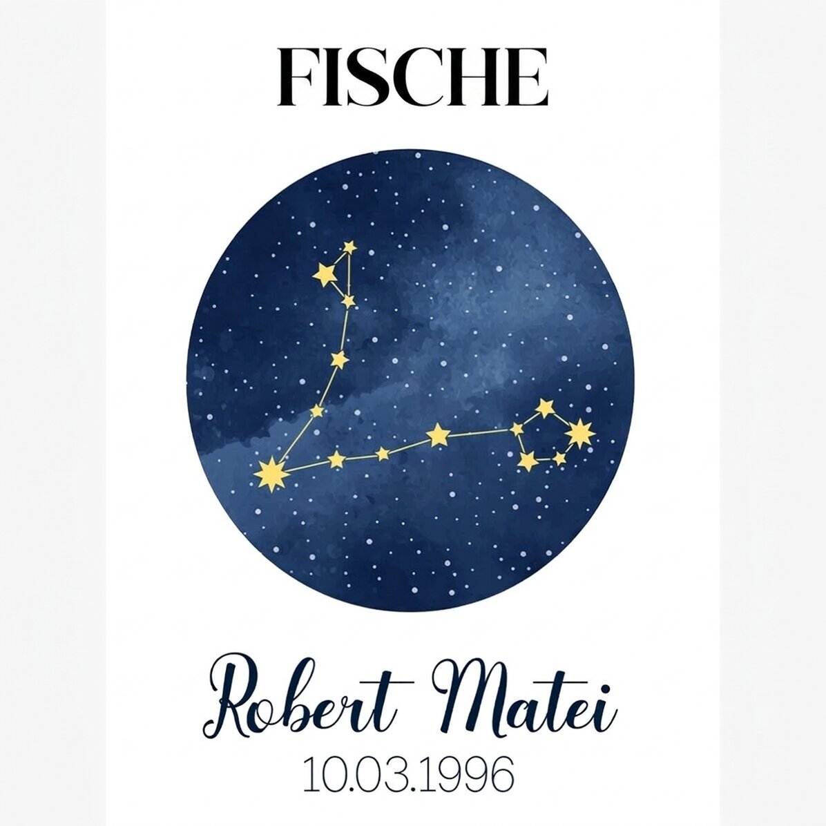 Individuell gestaltetes Poster mit Text – Das Sternbild Fische