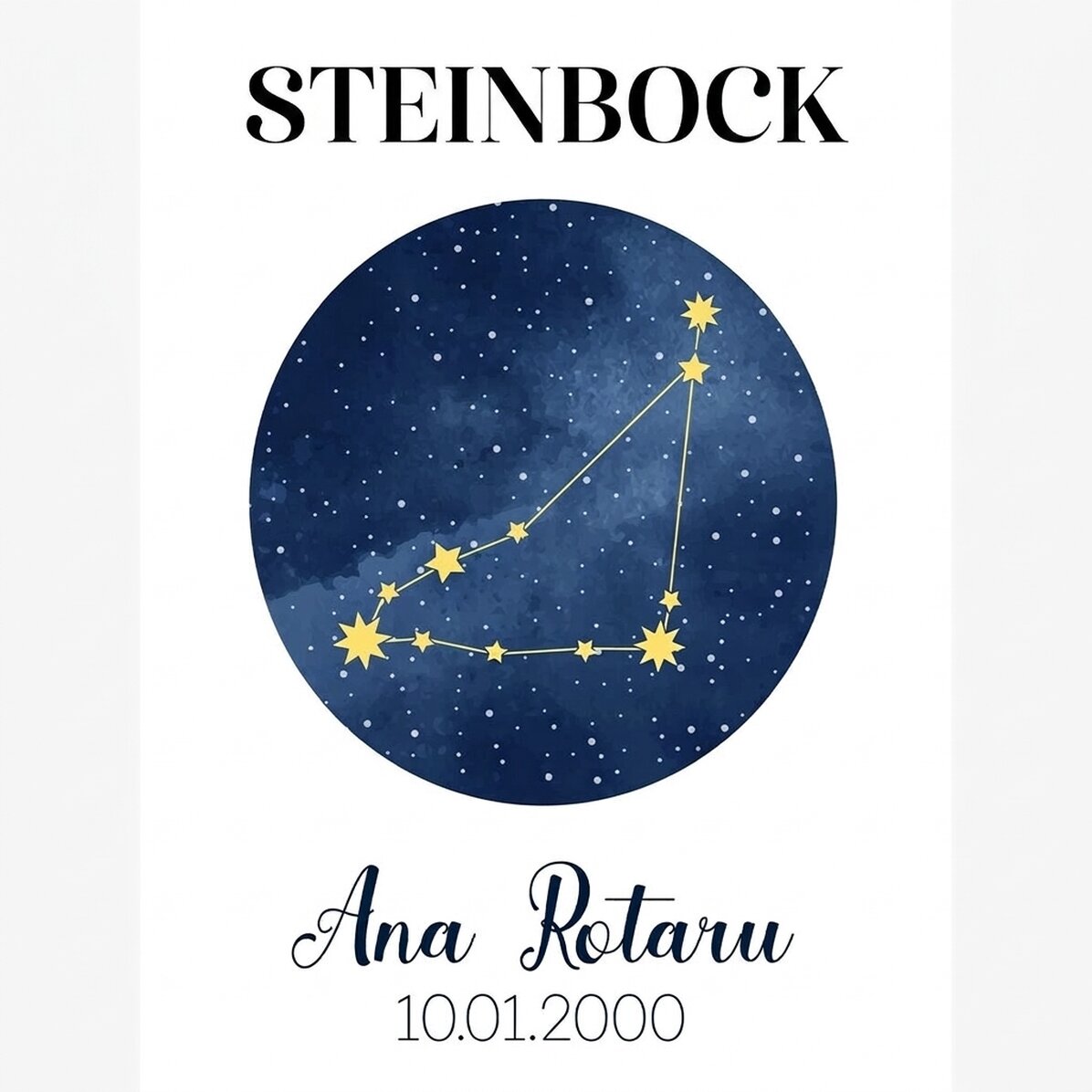 Individuell gestaltetes Poster mit Text – Das Sternbild Steinbock