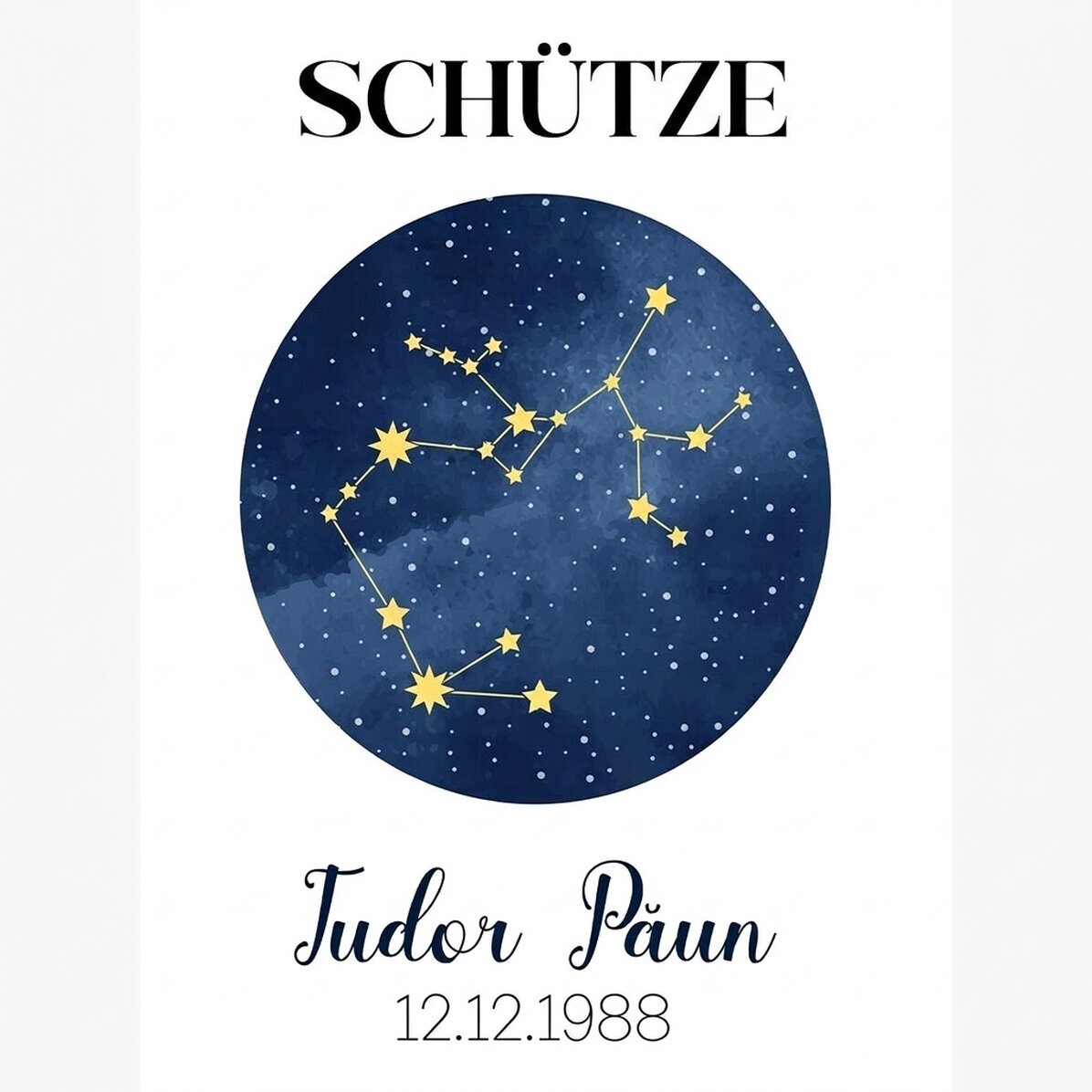 Individuell gestaltetes Poster mit Text – Das Sternbild des Schützen