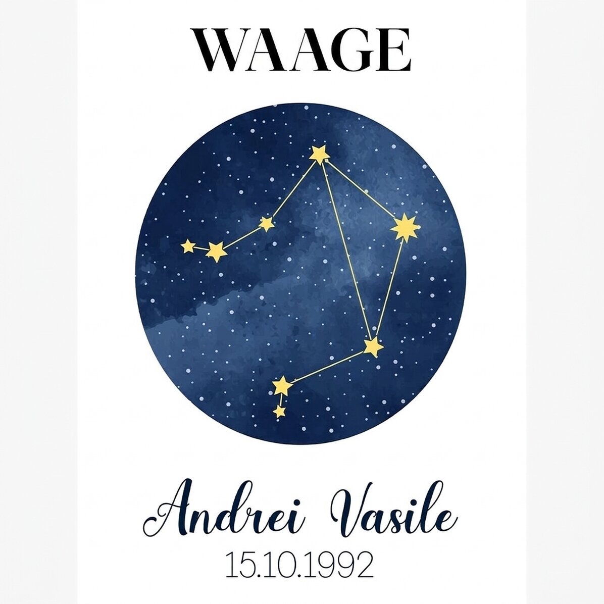 Individuell gestaltetes Poster mit Text – Das Sternbild der Waage