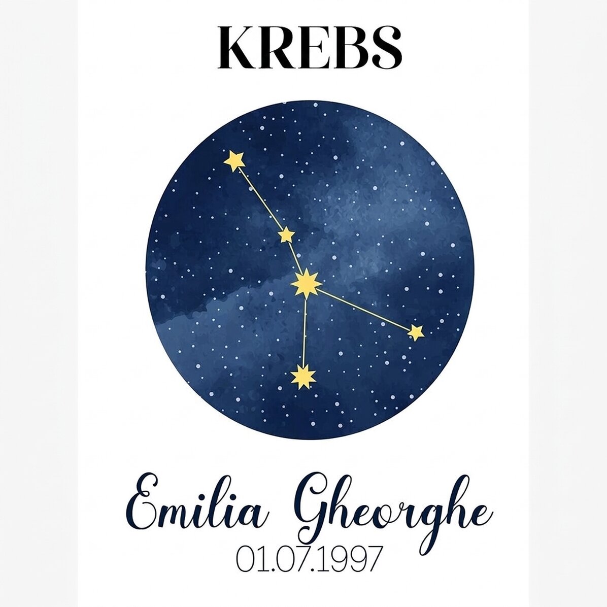Individuell gestaltetes Poster mit Text – Das Sternbild Krebs