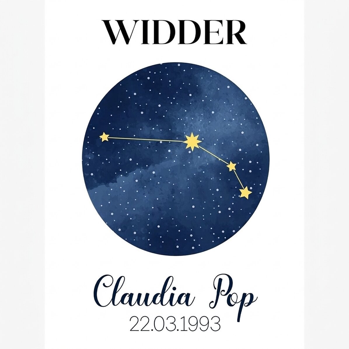 Individuell gestaltetes Poster mit Text – Das Sternbild des Sternzeichens Widder