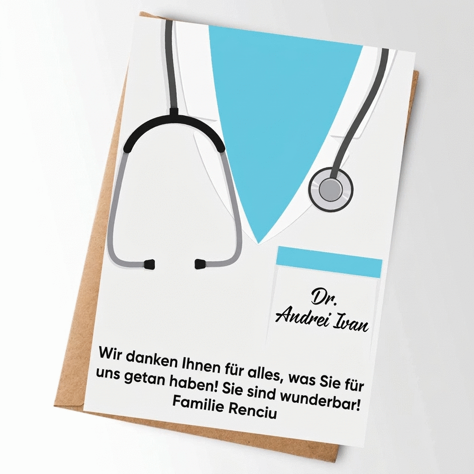 Personalisierte Karte mit Text – Für Ärzte