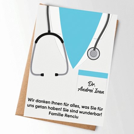 Personalisierte Karte mit Text – Für Ärzte