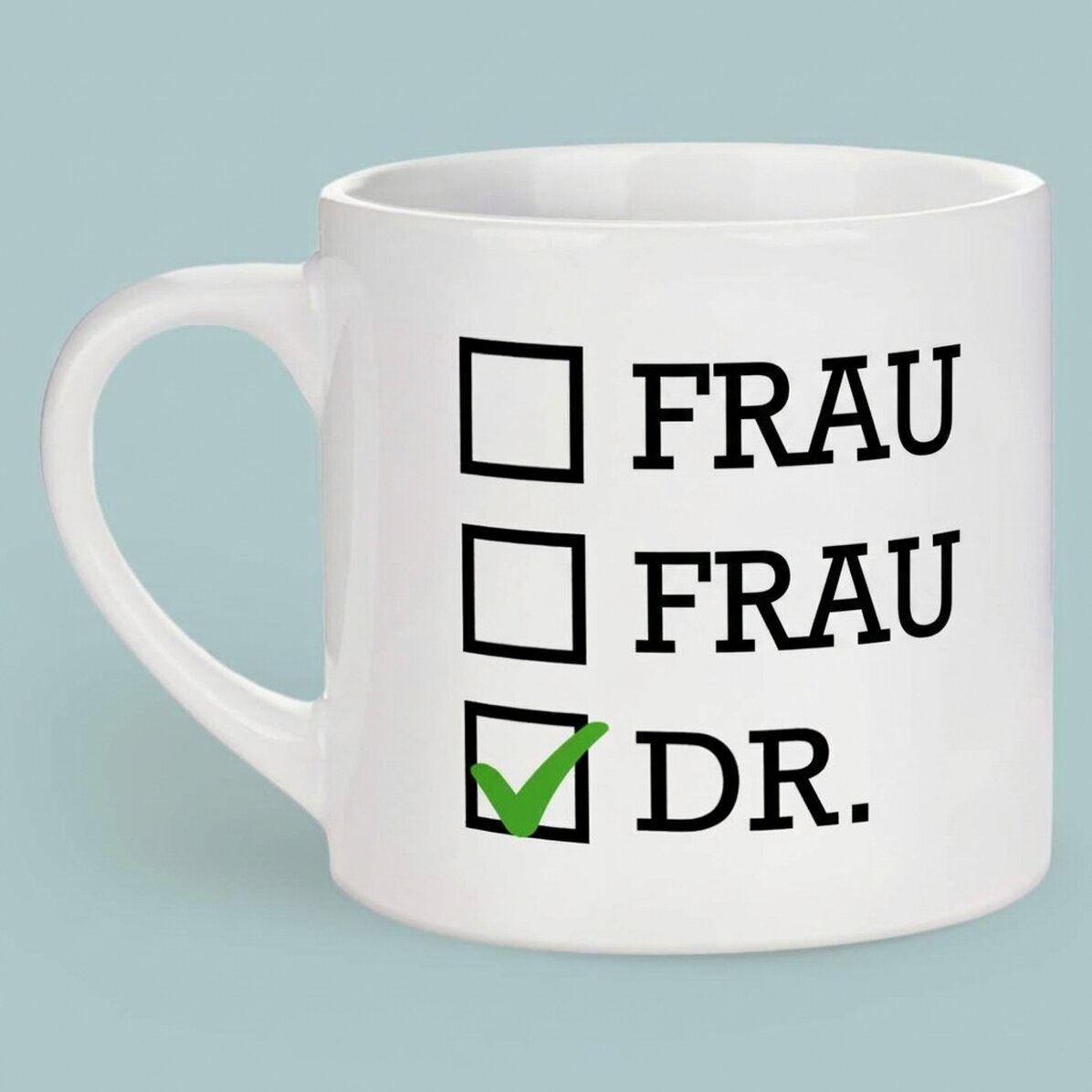Personalisierte Espressotasse mit Aufdruck – „Doctor“