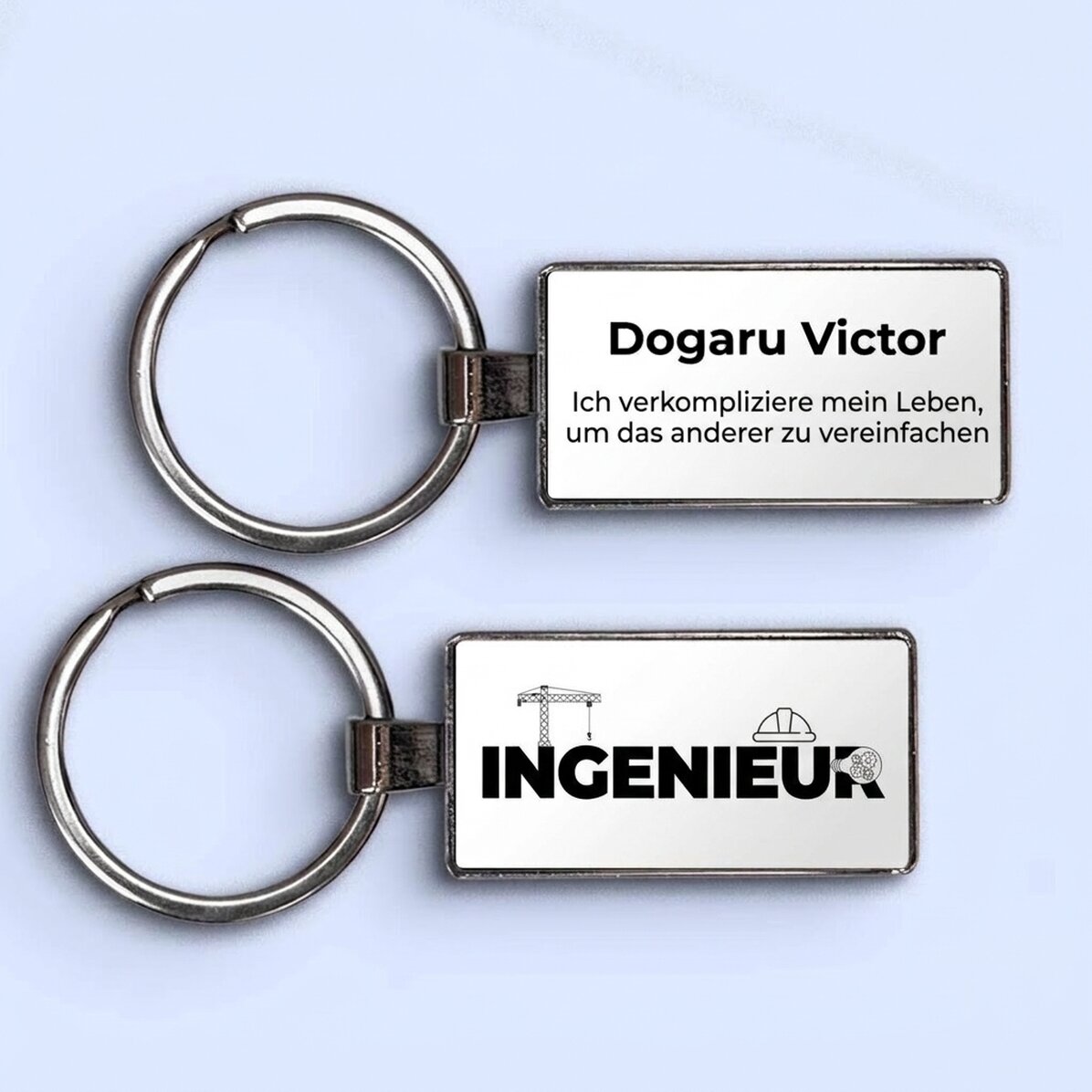 Personalisierter Schlüsselanhänger mit Namen und Text – Ingenieur