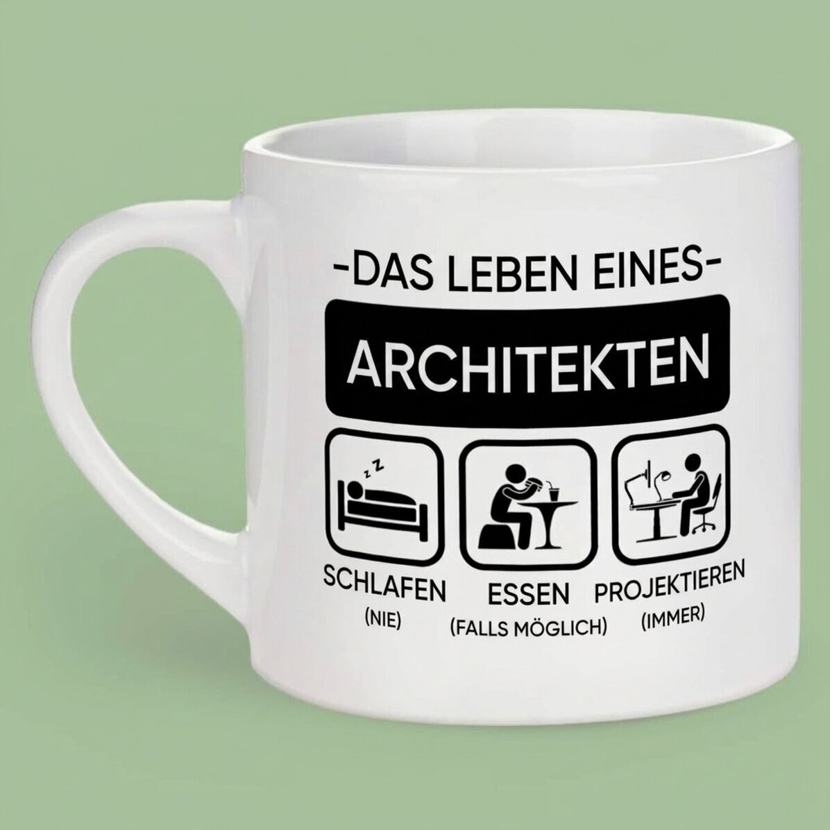 Personalisierte Espressotasse mit Schriftzug – Architekt