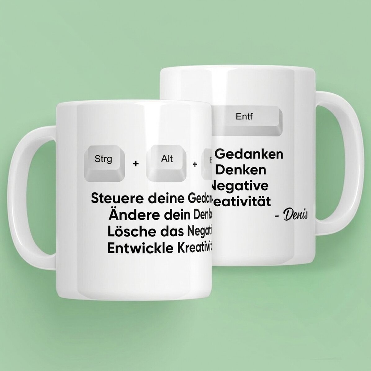 Personalisierte Tasse mit Text – Strg + Alt + Entf