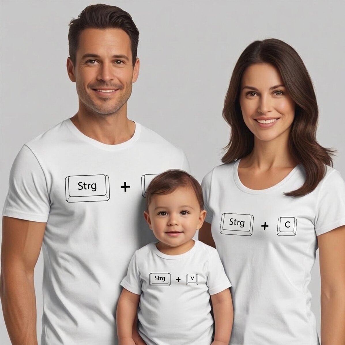 Personalisiertes Baumwoll-T-Shirt für Kinder/Erwachsene – Strg+C, Strg+V