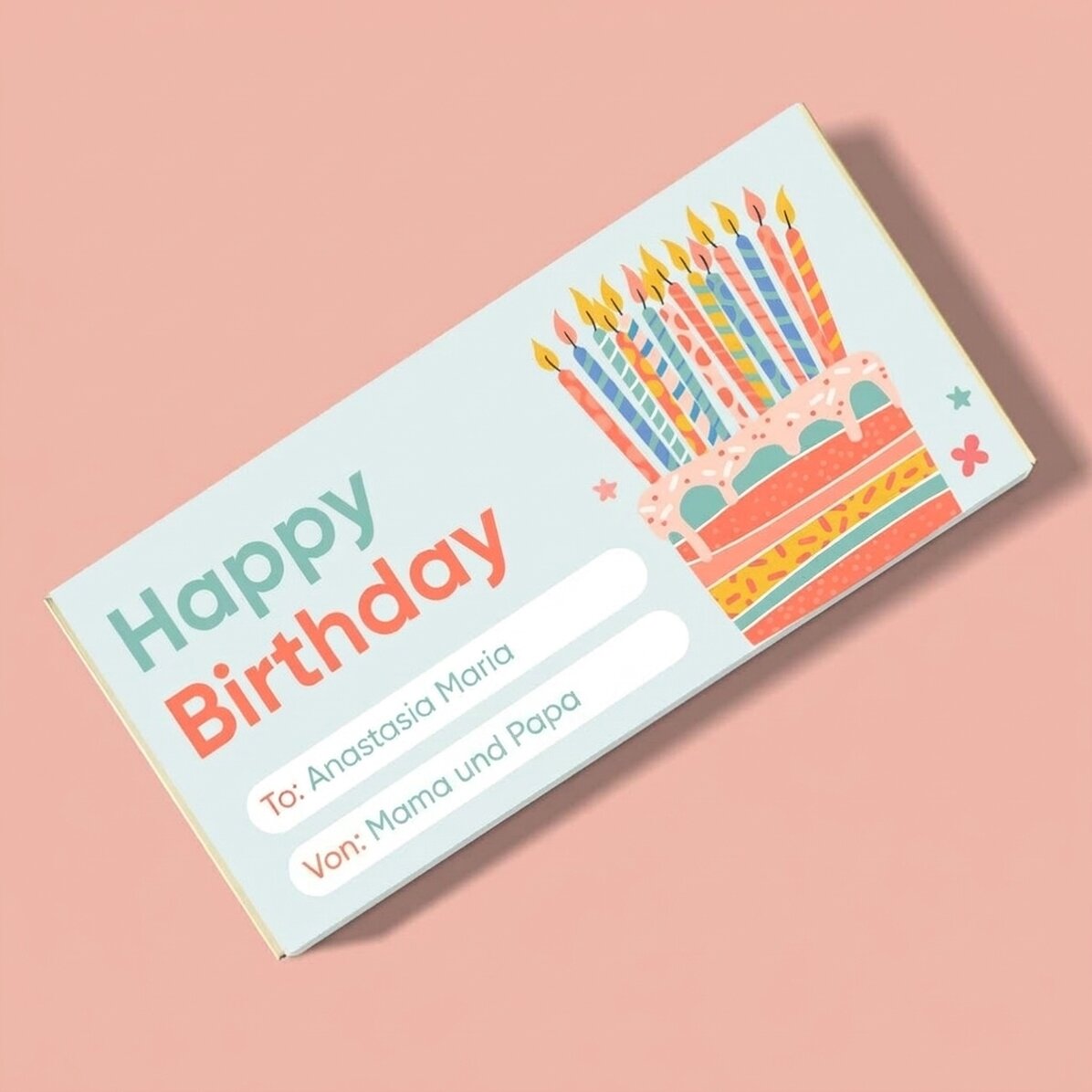Personalisierte Schokolade mit Botschaft für Kinder – Geburtstag