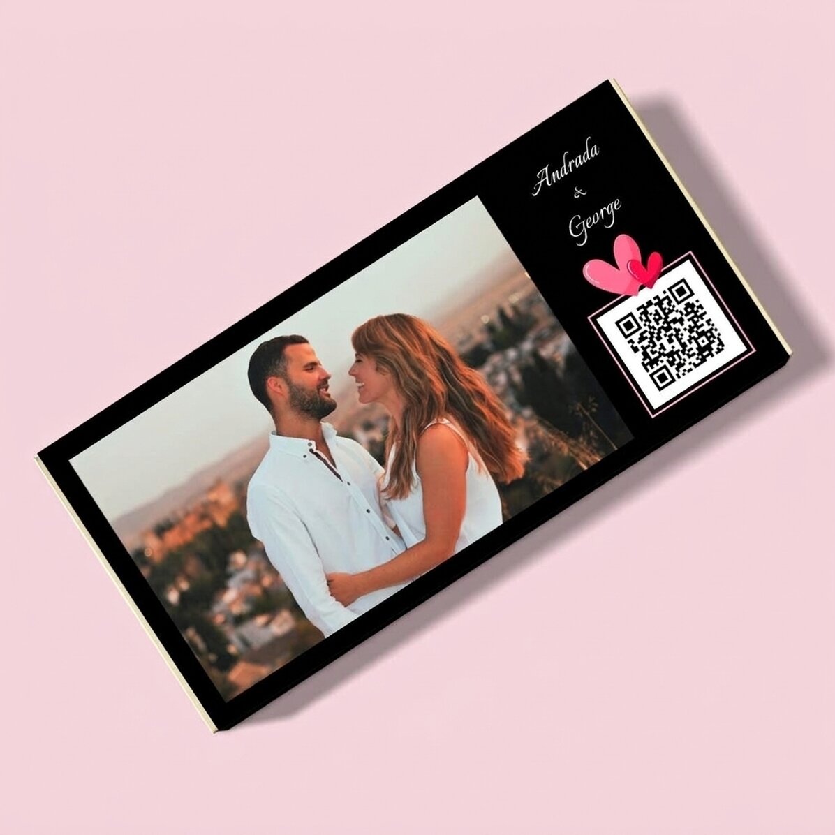 Personalisierte Schokolade mit Foto, Text und QR-Code – Love