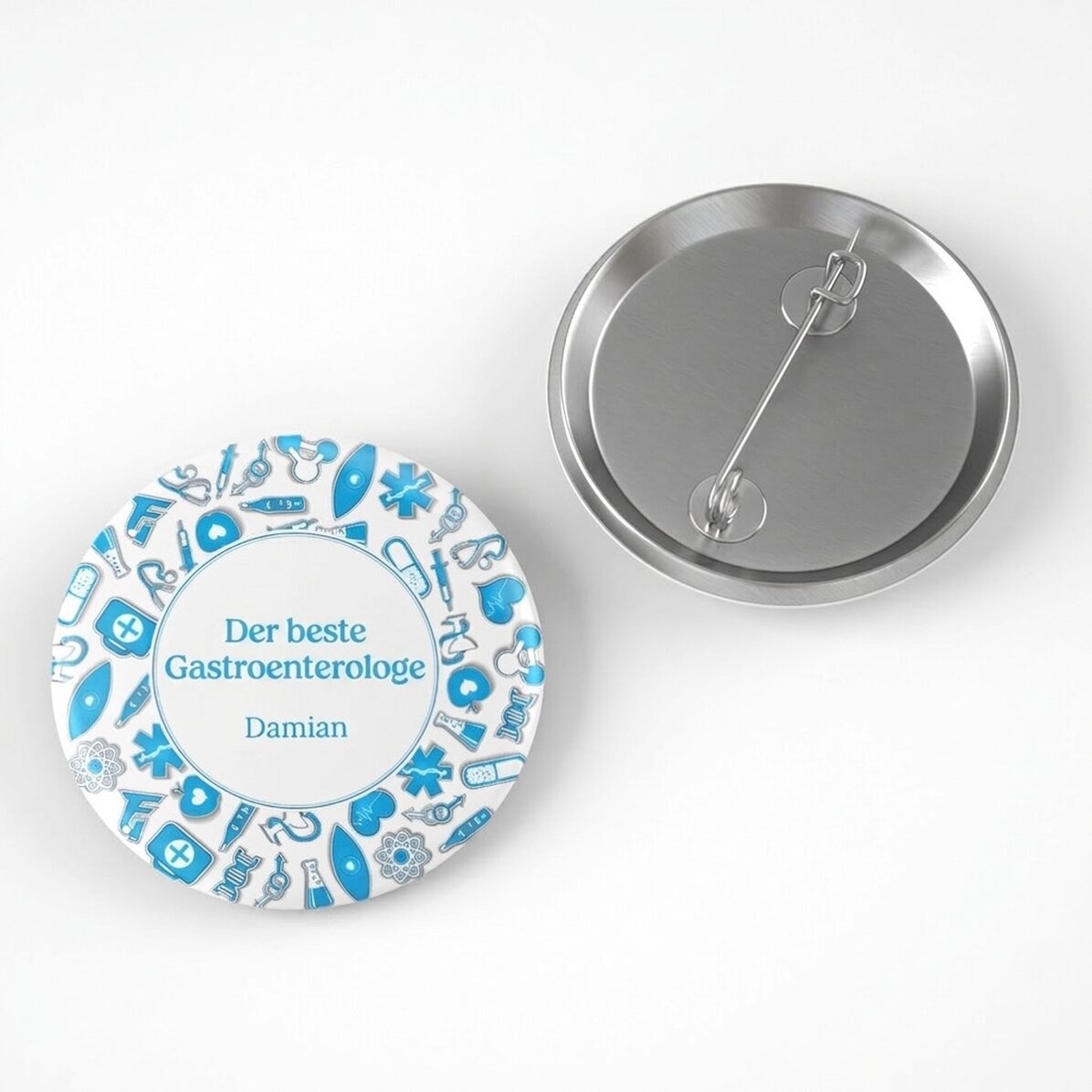 Personalisiertes Button mit Botschaft – Arzt
