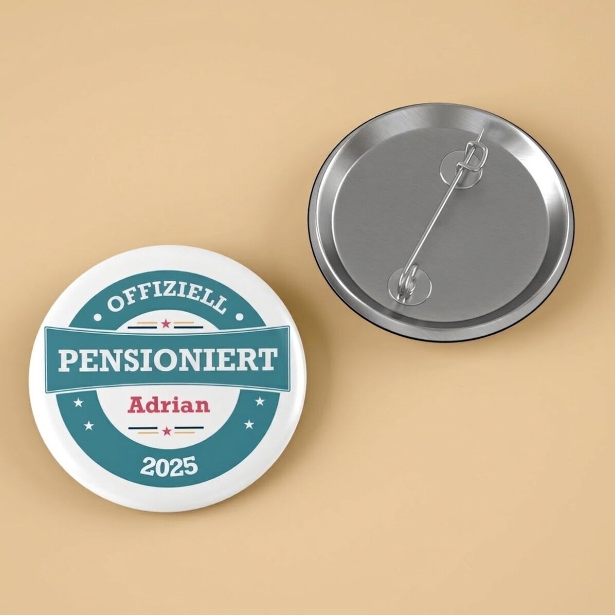 Personalisiertes Button mit Text – Rentner