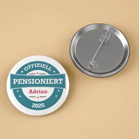 Personalisiertes Button mit Text – Rentner